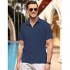 COOFANDY Men’s Casual Button Down Short Sleeve Shirt Textured Summer Beach Vacation Shirt(Blueviolet)
