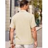 COOFANDY Men’s Casual Button Down Short Sleeve Shirt Textured Summer Beach Vacation Shirt(Champagne)