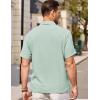COOFANDY Men’s Casual Button Down Short Sleeve Shirt Textured Summer Beach Vacation Shirt(Ice Green)