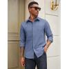 COOFANDY Mens Casual Button Down Work Shirts Untucked Long Sleeve Woven Shirt with Pockets(Blue)