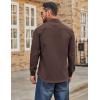 COOFANDY Mens Casual Button Down Work Shirts Untucked Long Sleeve Woven Shirt with Pockets(Brown)