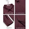 COOFANDY Mens Casual Button Down Work Shirts Untucked Long Sleeve Woven Shirt with Pockets(Burgundy)