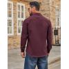COOFANDY Mens Casual Button Down Work Shirts Untucked Long Sleeve Woven Shirt with Pockets(Burgundy)