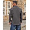 COOFANDY Mens Casual Button Down Work Shirts Untucked Long Sleeve Woven Shirt with Pockets(Dark Grey)