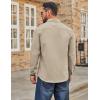COOFANDY Mens Casual Button Down Work Shirts Untucked Long Sleeve Woven Shirt with Pockets(Elmwood Heather)