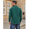 COOFANDY Mens Casual Button Down Work Shirts Untucked Long Sleeve Woven Shirt with Pockets(Green)