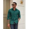 COOFANDY Mens Casual Button Down Work Shirts Untucked Long Sleeve Woven Shirt with Pockets(Green)