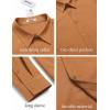 COOFANDY Mens Casual Button Down Work Shirts Untucked Long Sleeve Woven Shirt with Pockets(Light Brown)