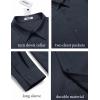 COOFANDY Mens Casual Button Down Work Shirts Untucked Long Sleeve Woven Shirt with Pockets(Navy Blue)