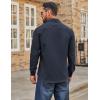 COOFANDY Mens Casual Button Down Work Shirts Untucked Long Sleeve Woven Shirt with Pockets(Navy Blue)