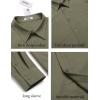 COOFANDY Mens Casual Button Down Work Shirts Untucked Long Sleeve Woven Shirt with Pockets(Olive Green)