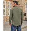 COOFANDY Mens Casual Button Down Work Shirts Untucked Long Sleeve Woven Shirt with Pockets(Olive Green)