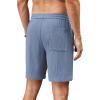 COOFANDY Men’s Casual Corduroy Shorts With Elastic Waist, Drawstring, Lightweight Summer Beach Shorts With Pockets(Blue)