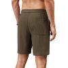 COOFANDY Men’s Casual Corduroy Shorts With Elastic Waist, Drawstring, Lightweight Summer Beach Shorts With Pockets(Brown)