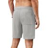 COOFANDY Men’s Casual Corduroy Shorts With Elastic Waist, Drawstring, Lightweight Summer Beach Shorts With Pockets(Light Grey)