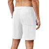 COOFANDY Men’s Casual Corduroy Shorts With Elastic Waist, Drawstring, Lightweight Summer Beach Shorts With Pockets(White)