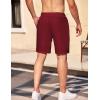 COOFANDY Men’s Casual Corduroy Shorts With Elastic Waist, Drawstring, Lightweight Summer Beach Shorts With Pockets(Wine)