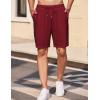 COOFANDY Men’s Casual Corduroy Shorts With Elastic Waist, Drawstring, Lightweight Summer Beach Shorts With Pockets(Wine)