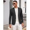 COOFANDY Mens Casual Cotton Linen Blazer Lightweight Linen Sport Coat Two Button Suit Jacket(Black)