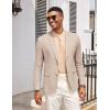 COOFANDY Mens Casual Cotton Linen Blazer Lightweight Linen Sport Coat Two Button Suit Jacket(Khaki)