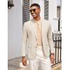 COOFANDY Mens Casual Cotton Linen Blazer Lightweight Linen Sport Coat Two Button Suit Jacket(Light Khaki)