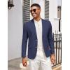 COOFANDY Mens Casual Cotton Linen Blazer Lightweight Linen Sport Coat Two Button Suit Jacket(Navy Blue)