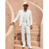 COOFANDY Mens Casual Cotton Linen Blazer Lightweight Linen Sport Coat Two Button Suit Jacket(White)