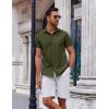 COOFANDY Men’s Casual Dress Shirts Short Sleeve Wrinkle Free Casual Button Down Shirts(Armygreen)