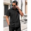 COOFANDY Men’s Casual Dress Shirts Short Sleeve Wrinkle Free Casual Button Down Shirts(Black)