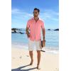 COOFANDY Men’s Casual Dress Shirts Short Sleeve Wrinkle Free Casual Button Down Shirts(Champagne Pink)