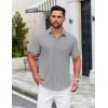 COOFANDY Men’s Casual Dress Shirts Short Sleeve Wrinkle Free Casual Button Down Shirts(Concrete Gray)