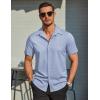 COOFANDY Men’s Casual Dress Shirts Short Sleeve Wrinkle Free Casual Button Down Shirts(Light Blue-square)