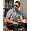 COOFANDY Men’s Casual Dress Shirts Short Sleeve Wrinkle Free Casual Button Down Shirts(Light Grey)