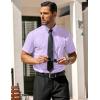 COOFANDY Men’s Casual Dress Shirts Short Sleeve Wrinkle Free Casual Button Down Shirts(Light Purple)