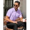 COOFANDY Men’s Casual Dress Shirts Short Sleeve Wrinkle Free Casual Button Down Shirts(Light Purple)