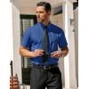 COOFANDY Men’s Casual Dress Shirts Short Sleeve Wrinkle Free Casual Button Down Shirts(Navy)