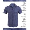 COOFANDY Men’s Casual Dress Shirts Short Sleeve Wrinkle Free Casual Button Down Shirts(Navy Blue-square)
