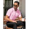 COOFANDY Men’s Casual Dress Shirts Short Sleeve Wrinkle Free Casual Button Down Shirts(Pink)
