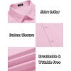 COOFANDY Men’s Casual Dress Shirts Short Sleeve Wrinkle Free Casual Button Down Shirts(Pink)