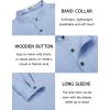 COOFANDY Men’s Casual Henley Shirt Long Sleeve Band Collar Shirts Summer Beach Hippie Button T-Shirts(Blue)