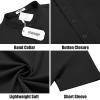 COOFANDY Mens Casual Henley Shirts Band Collar Short Sleeve T-Shirts Summer Stylish Beach Hippie Shirt(Black Tees)