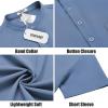 COOFANDY Mens Casual Henley Shirts Band Collar Short Sleeve T-Shirts Summer Stylish Beach Hippie Shirt(Blue)