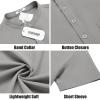 COOFANDY Mens Casual Henley Shirts Band Collar Short Sleeve T-Shirts Summer Stylish Beach Hippie Shirt(Light Grey)
