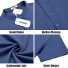 COOFANDY Mens Casual Henley Shirts Band Collar Short Sleeve T-Shirts Summer Stylish Beach Hippie Shirt(Navy Blue)