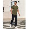 COOFANDY Men’s Casual Henley T-Shirts Summer Short Sleeve Cotton Shirts Basic Button Tee Tops(Army Green)