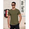 COOFANDY Men’s Casual Henley T-Shirts Summer Short Sleeve Cotton Shirts Basic Button Tee Tops(Army Green)