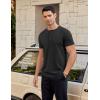 COOFANDY Men’s Casual Henley T-Shirts Summer Short Sleeve Cotton Shirts Basic Button Tee Tops(Black)