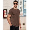 COOFANDY Men’s Casual Henley T-Shirts Summer Short Sleeve Cotton Shirts Basic Button Tee Tops(Brown)