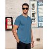 COOFANDY Men’s Casual Henley T-Shirts Summer Short Sleeve Cotton Shirts Basic Button Tee Tops(Captain’s Blue)