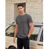 COOFANDY Men’s Casual Henley T-Shirts Summer Short Sleeve Cotton Shirts Basic Button Tee Tops(Dark Grey)